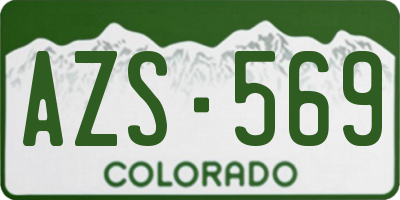 CO license plate AZS569