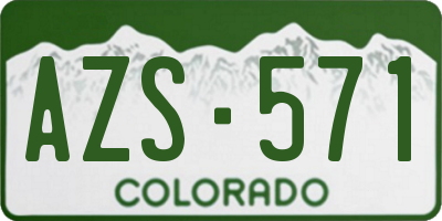 CO license plate AZS571