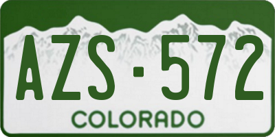 CO license plate AZS572