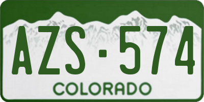 CO license plate AZS574