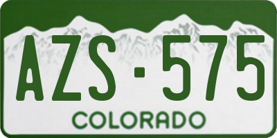 CO license plate AZS575