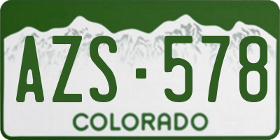 CO license plate AZS578