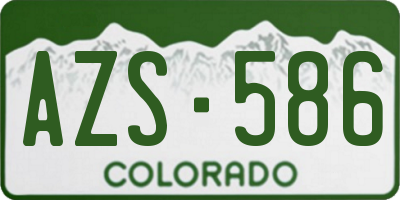 CO license plate AZS586