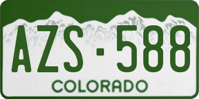 CO license plate AZS588