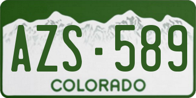 CO license plate AZS589