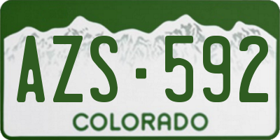 CO license plate AZS592