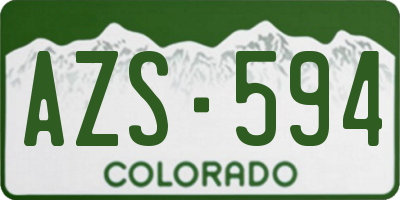 CO license plate AZS594
