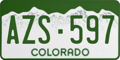 CO license plate AZS597