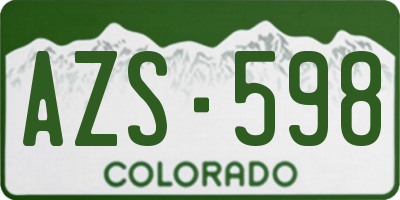 CO license plate AZS598