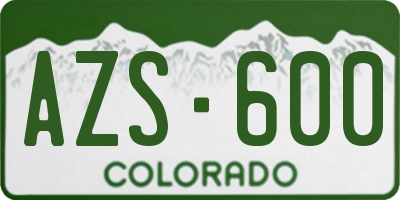 CO license plate AZS600