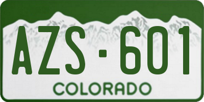 CO license plate AZS601