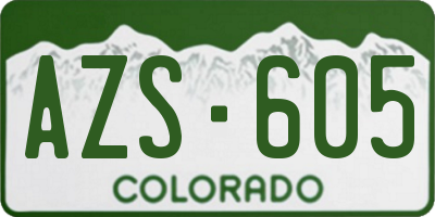 CO license plate AZS605