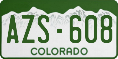 CO license plate AZS608