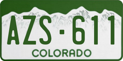 CO license plate AZS611