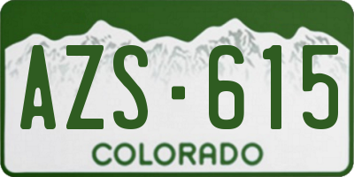 CO license plate AZS615