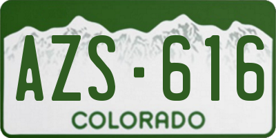 CO license plate AZS616