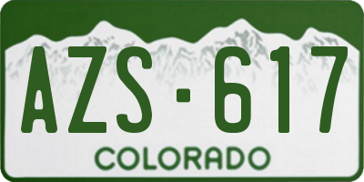 CO license plate AZS617