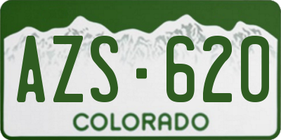 CO license plate AZS620