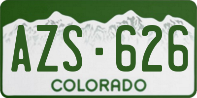 CO license plate AZS626