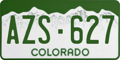 CO license plate AZS627