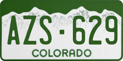 CO license plate AZS629