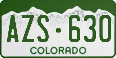 CO license plate AZS630