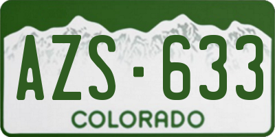 CO license plate AZS633