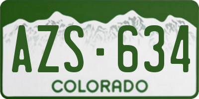 CO license plate AZS634