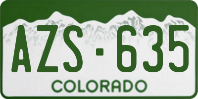 CO license plate AZS635