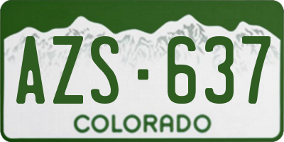 CO license plate AZS637