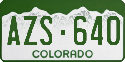 CO license plate AZS640