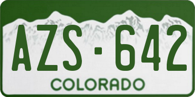 CO license plate AZS642