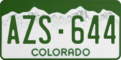 CO license plate AZS644