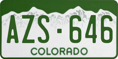 CO license plate AZS646