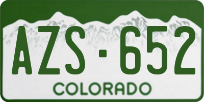 CO license plate AZS652