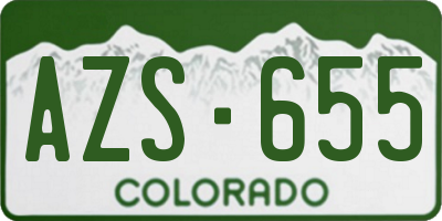 CO license plate AZS655