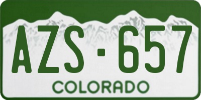 CO license plate AZS657