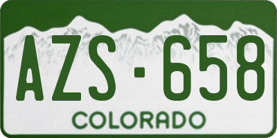 CO license plate AZS658