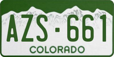 CO license plate AZS661