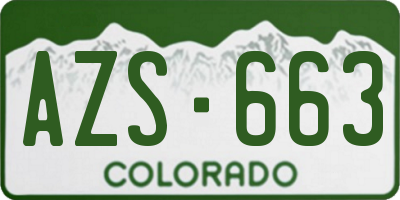 CO license plate AZS663