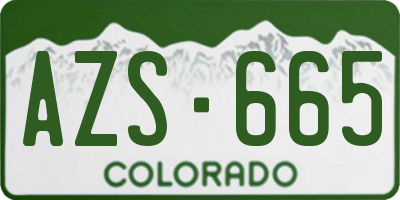 CO license plate AZS665