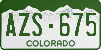 CO license plate AZS675