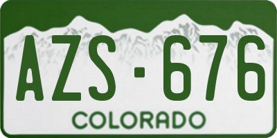 CO license plate AZS676