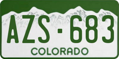 CO license plate AZS683
