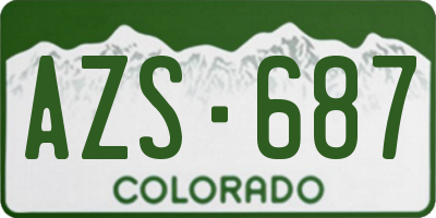 CO license plate AZS687