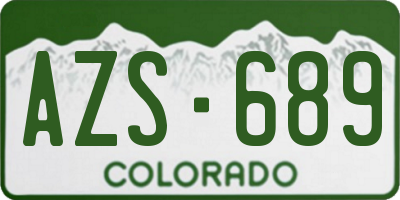 CO license plate AZS689
