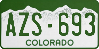 CO license plate AZS693