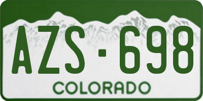 CO license plate AZS698