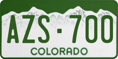 CO license plate AZS700