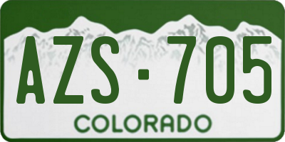 CO license plate AZS705